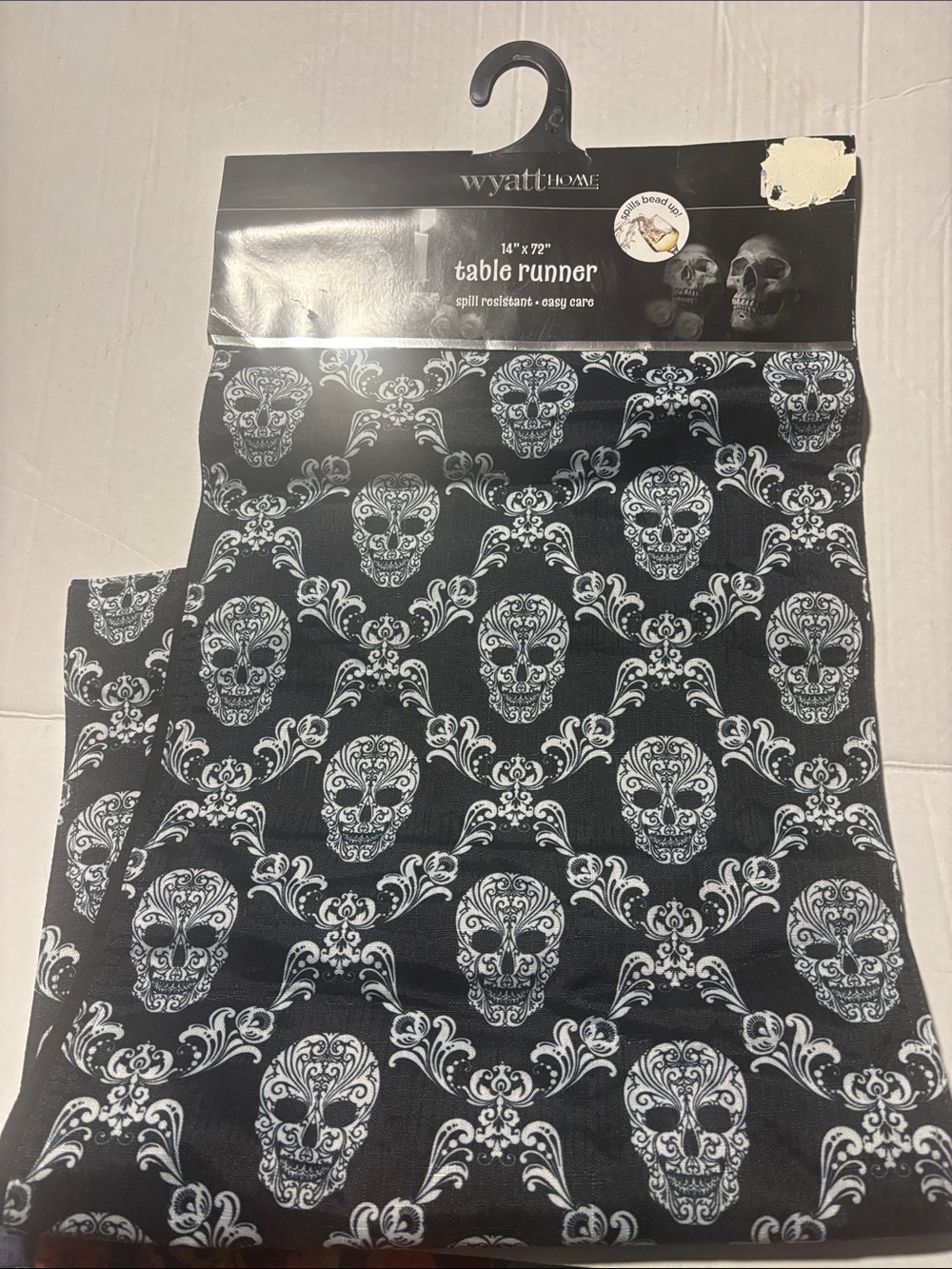 Black Skull Table Runner 14x72